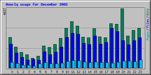 Hourly usage for December 2002